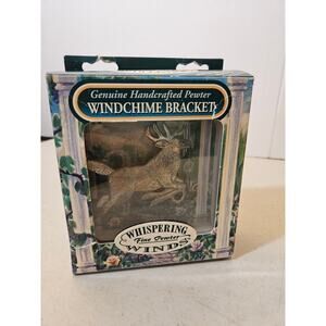 Handcrafted Pewter Deer Windchime Bracket New Open Box